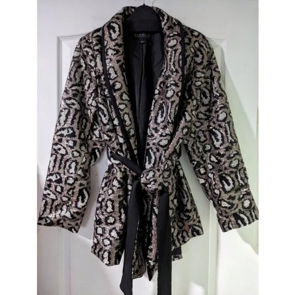 Eloquii | Sequin Leopard Jacket - Picture 2 of 15